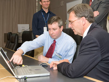 John Brumby with Julian Adams
